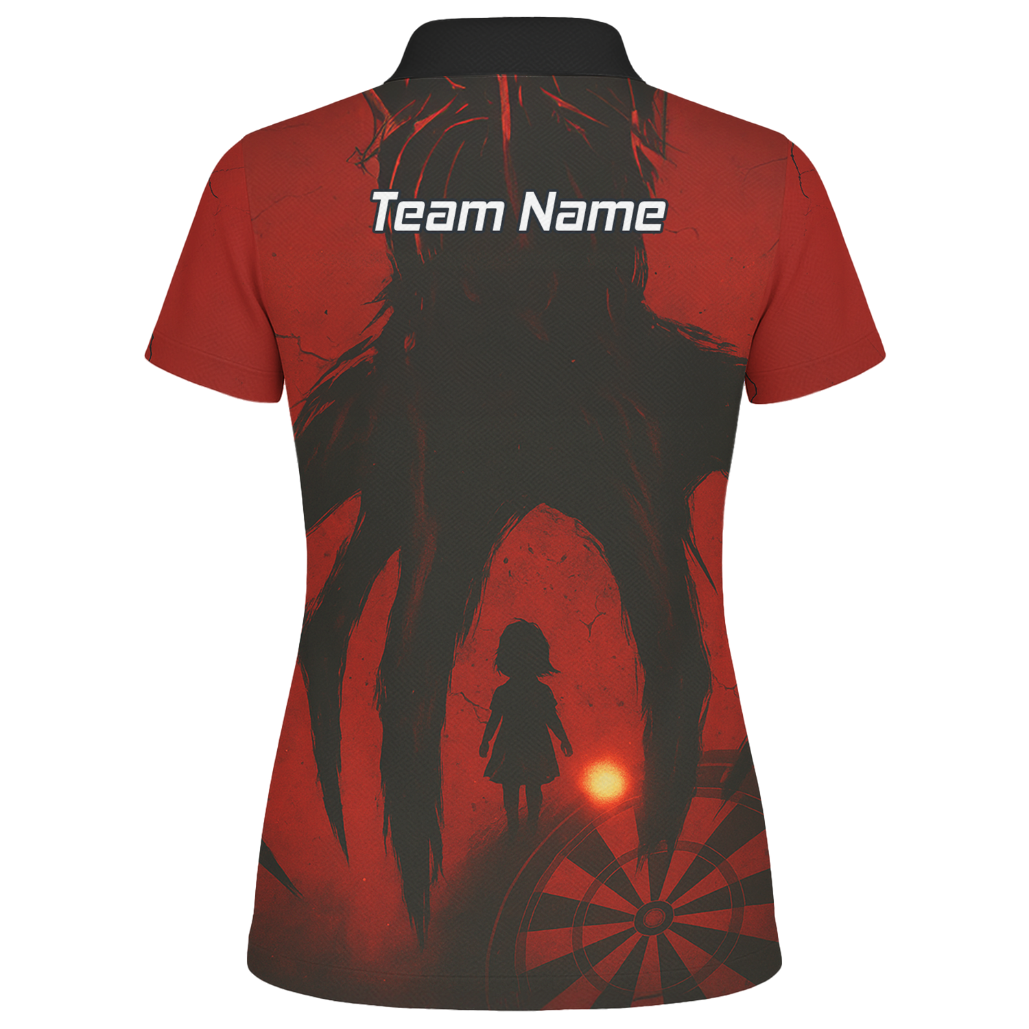 Personalised Grunge Shadow Child Dart Polo Shirt Red Black For Men Z8203 additional image 2
