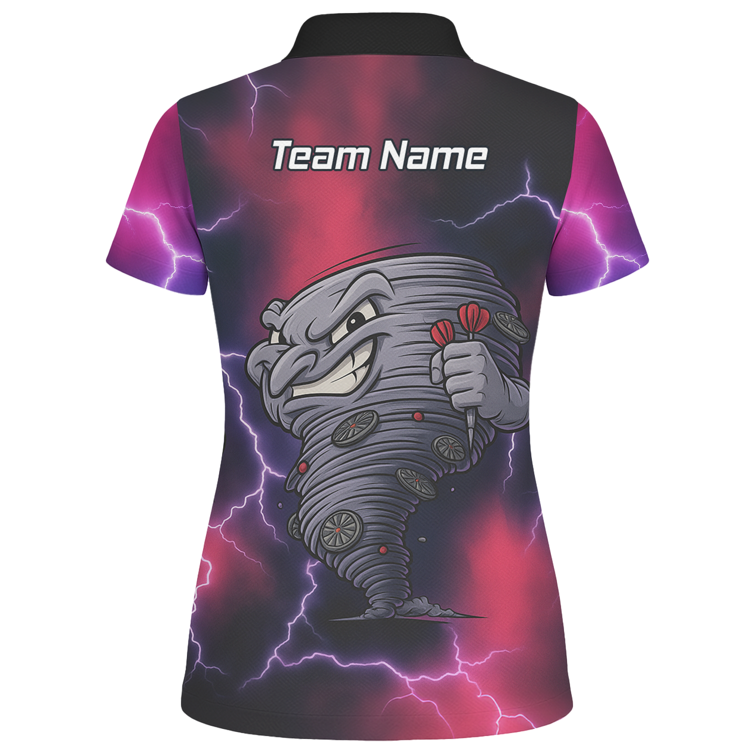 Personalised Tornado Lightning Dart Polo Shirt Black Red Purple For Men M1397 additional image 2