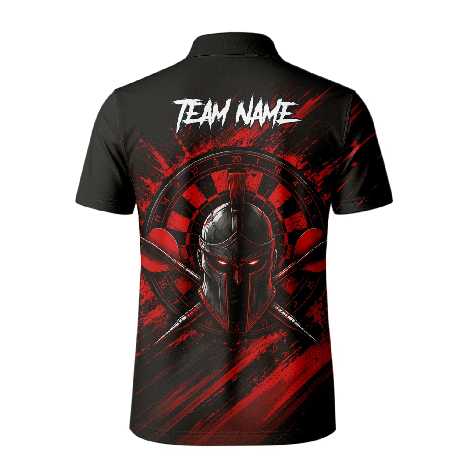 Personalised Red & Black Spartan Darts Polo Shirt For Men W276