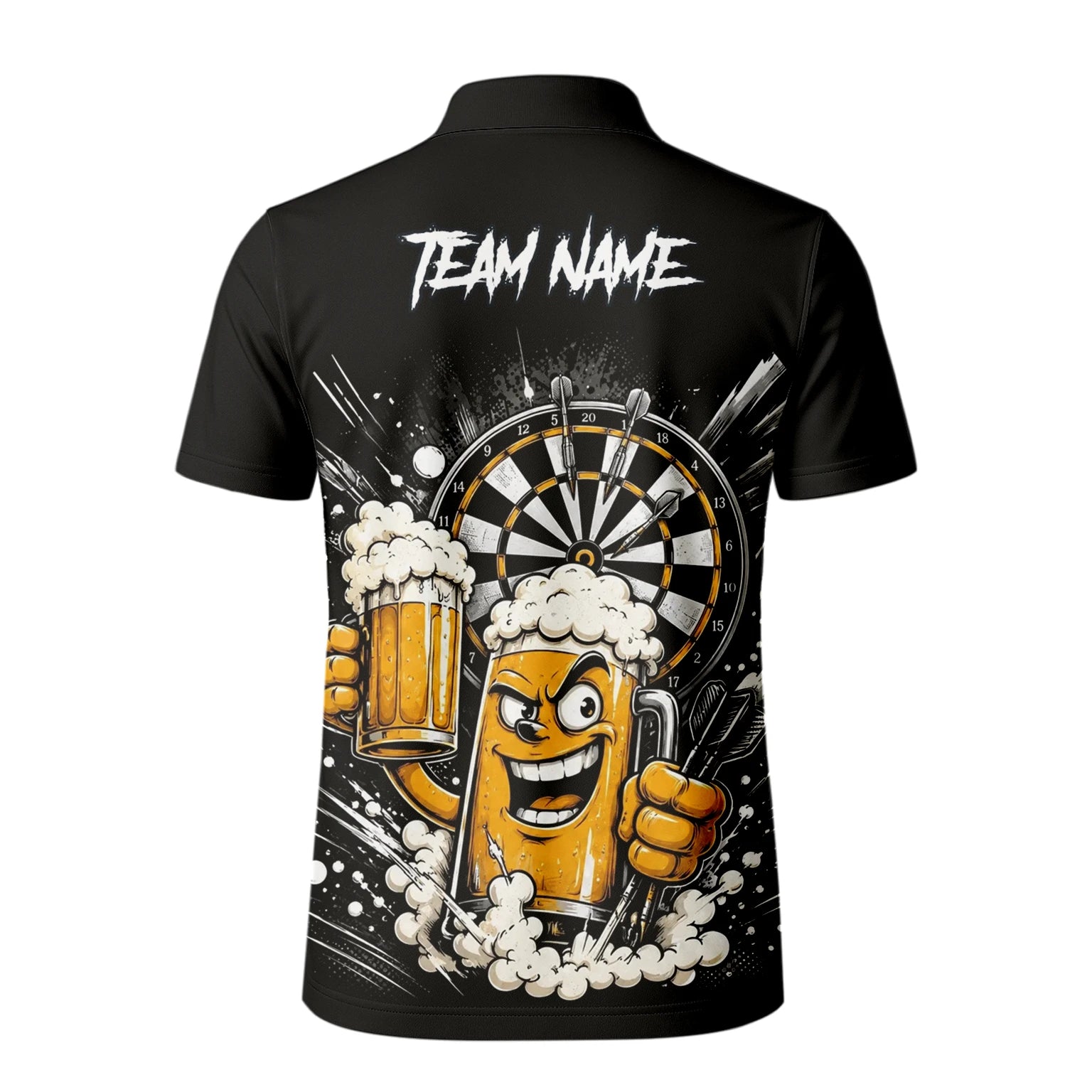 Personalised Beer Mug Darts Polo Shirt For Men S555