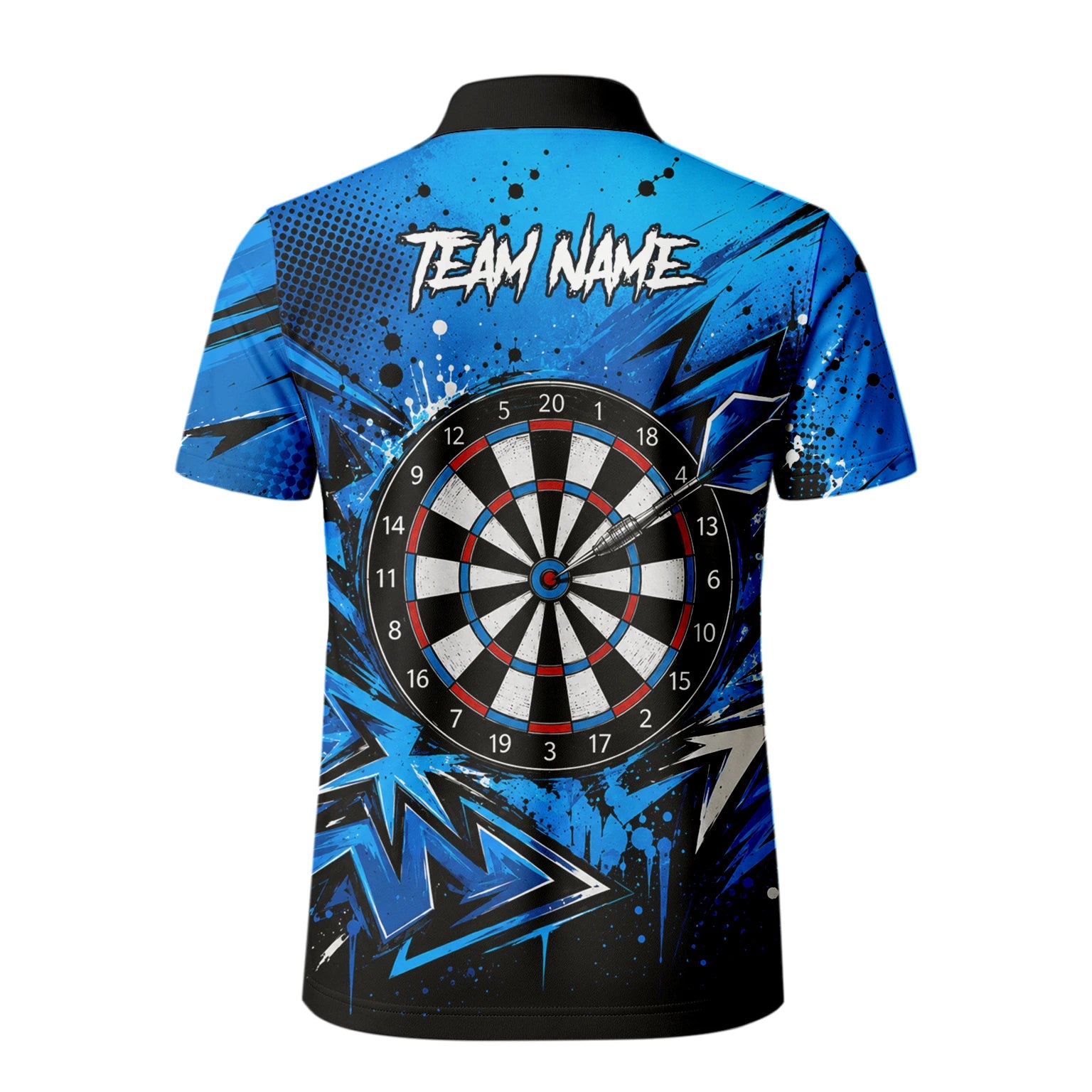 Personalised Blue & Black Bulldog Darts Shirt For Men D529