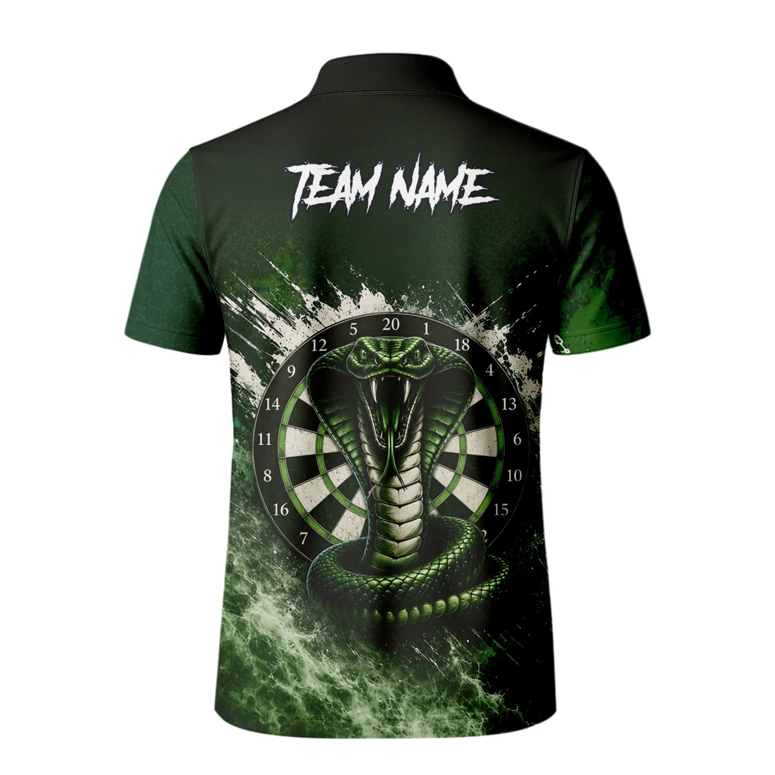 Personalised Green & Black Cobra Dartboard Darts Shirt For Men M244