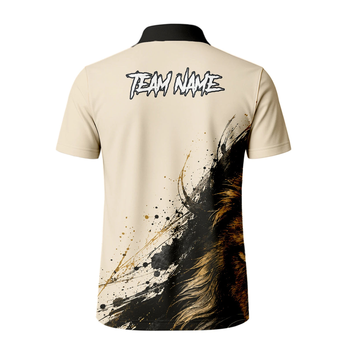 Personalised Cream Black Gold Lion Darts Shirt For Men Q209
