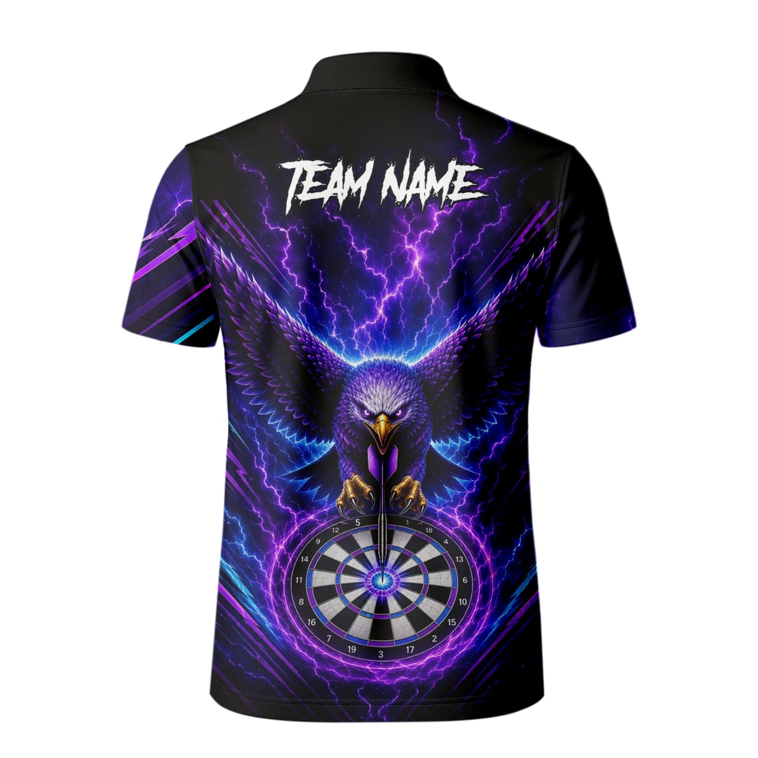 Personalised Purple Lightning Eagle Darts Polo Shirt For Men U478