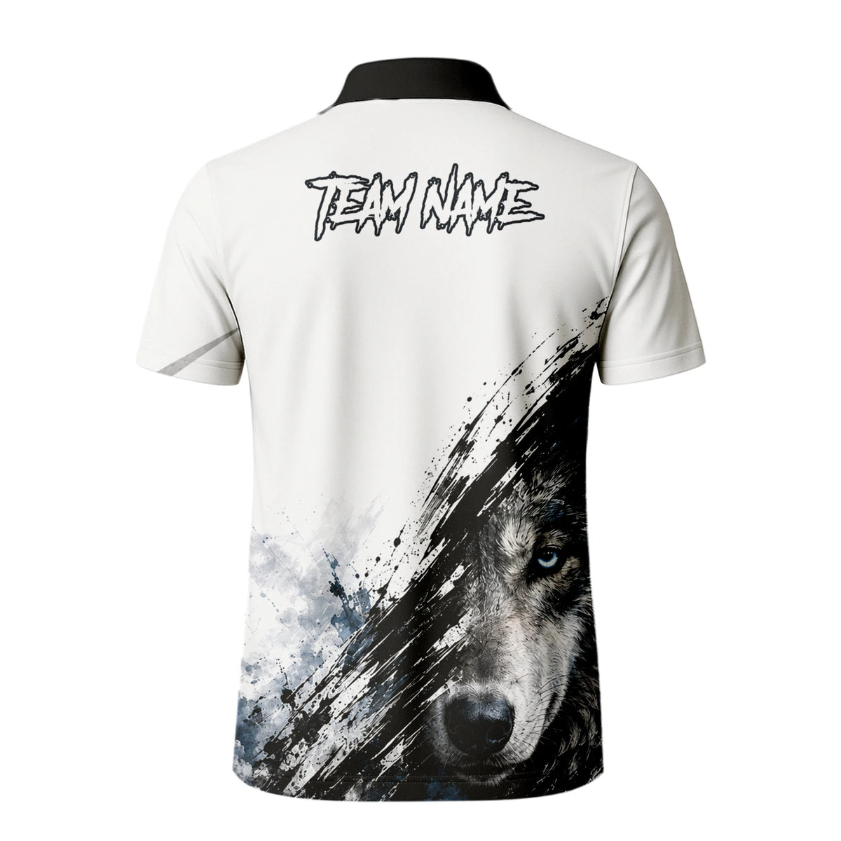 Personalised White Black Blue Wolf Darts Shirt For Men P634