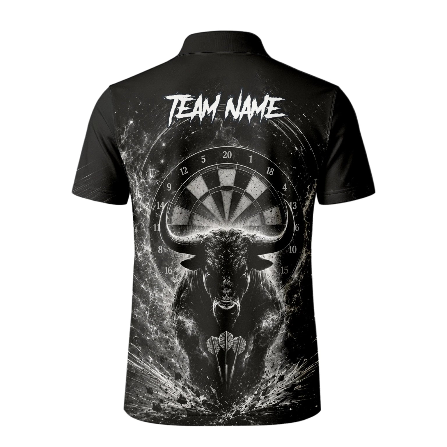 Personalised Black & White Bull Head Darts Shirt For Men V420