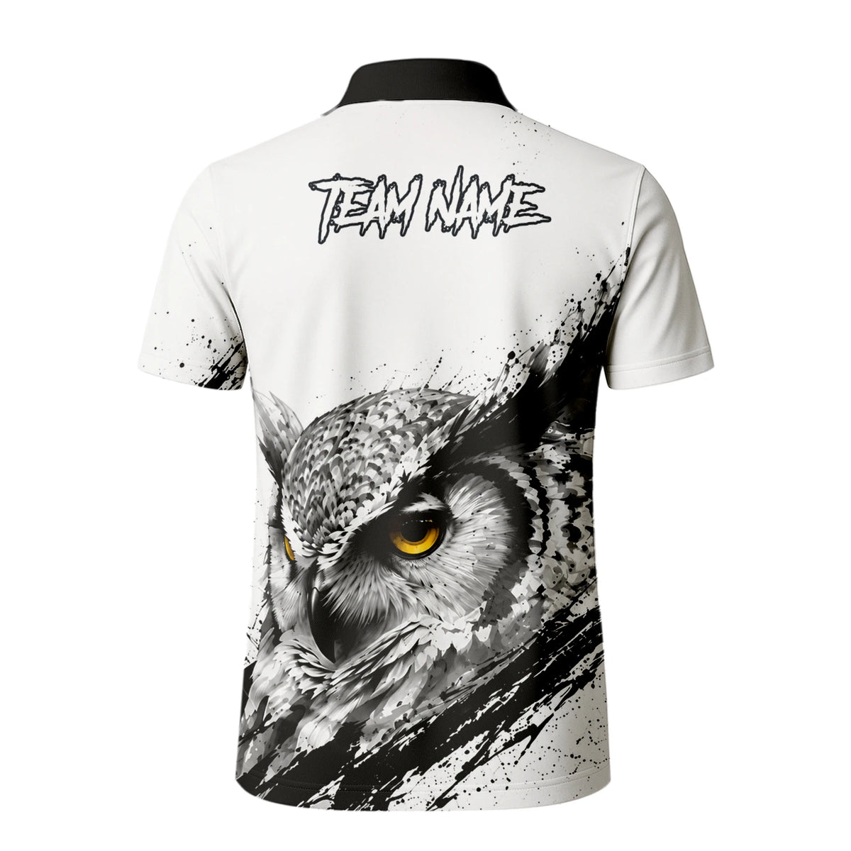 Personalised White Black Yellow Owl Darts Shirt For Men P128