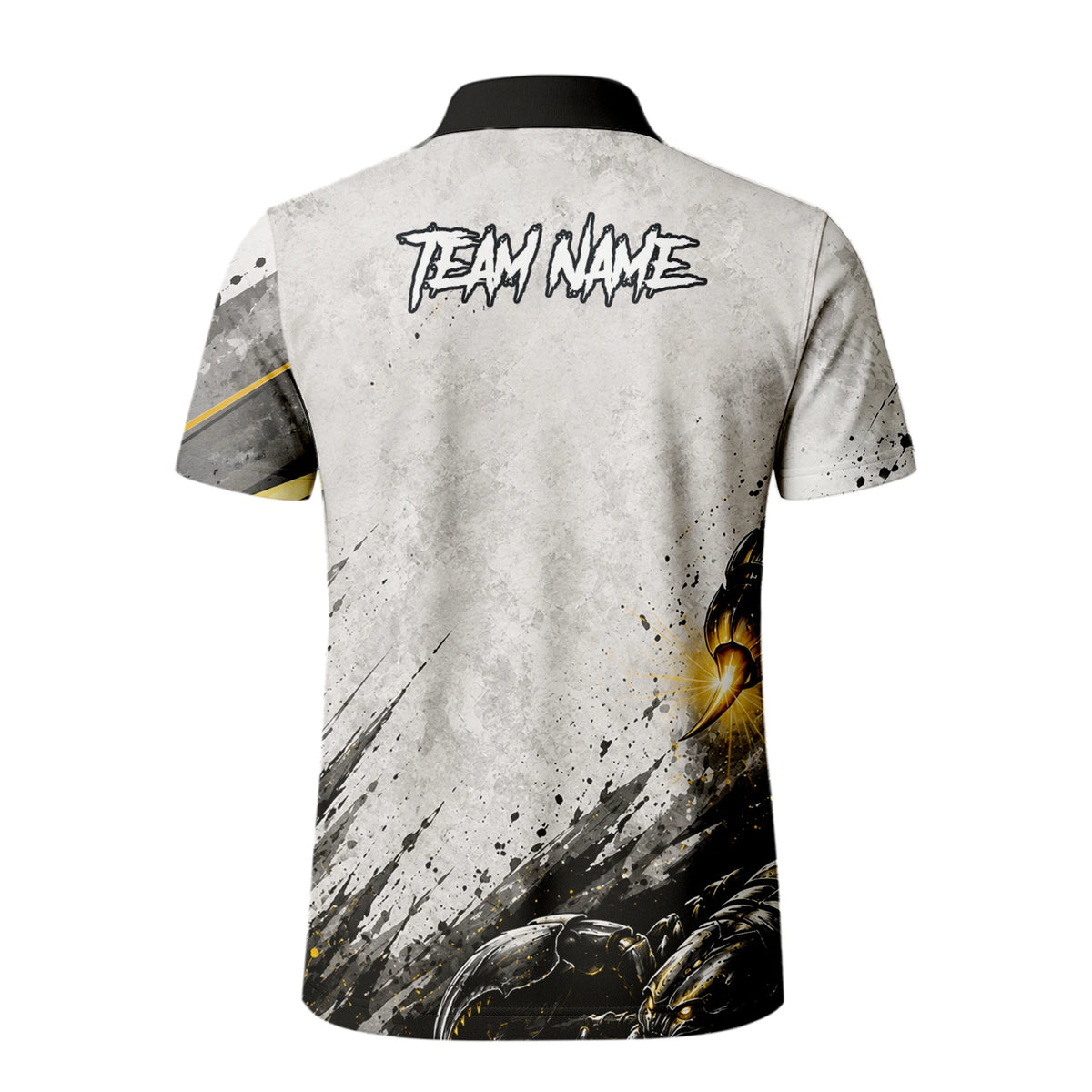 Personalised White Black Gold Scorpion Darts Shirt For Men S226