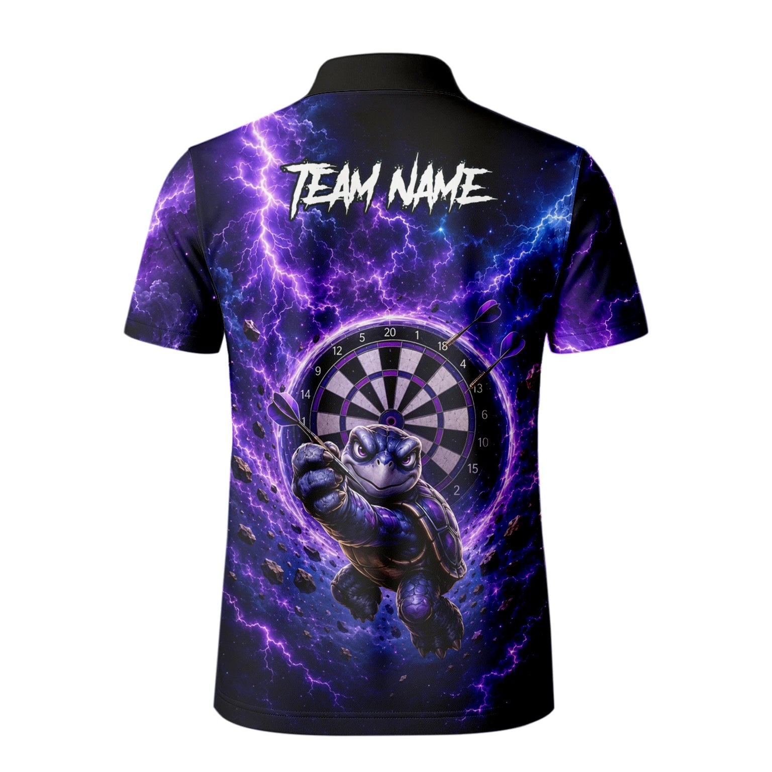 Personalised Purple & Black Turtle Playing Darts Shirt For Men F796