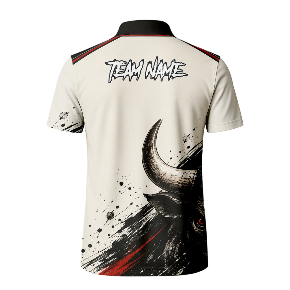 Personalised White Black Red Bull Darts Shirt For Men H473
