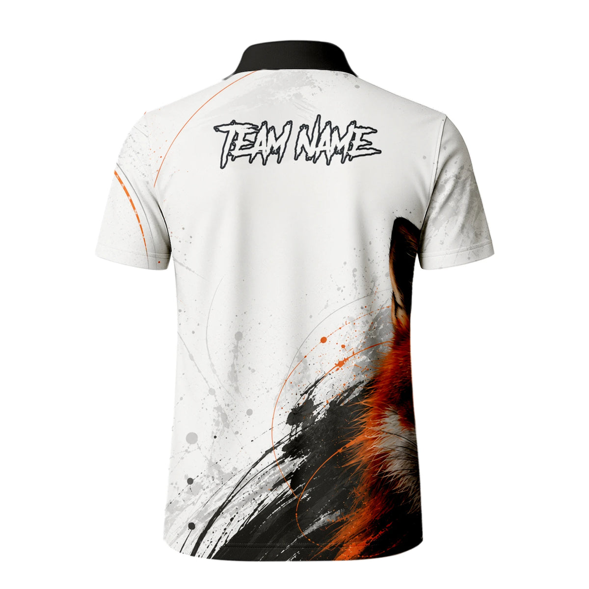 Personalised White Black Orange Fox Darts Shirt For Men D228