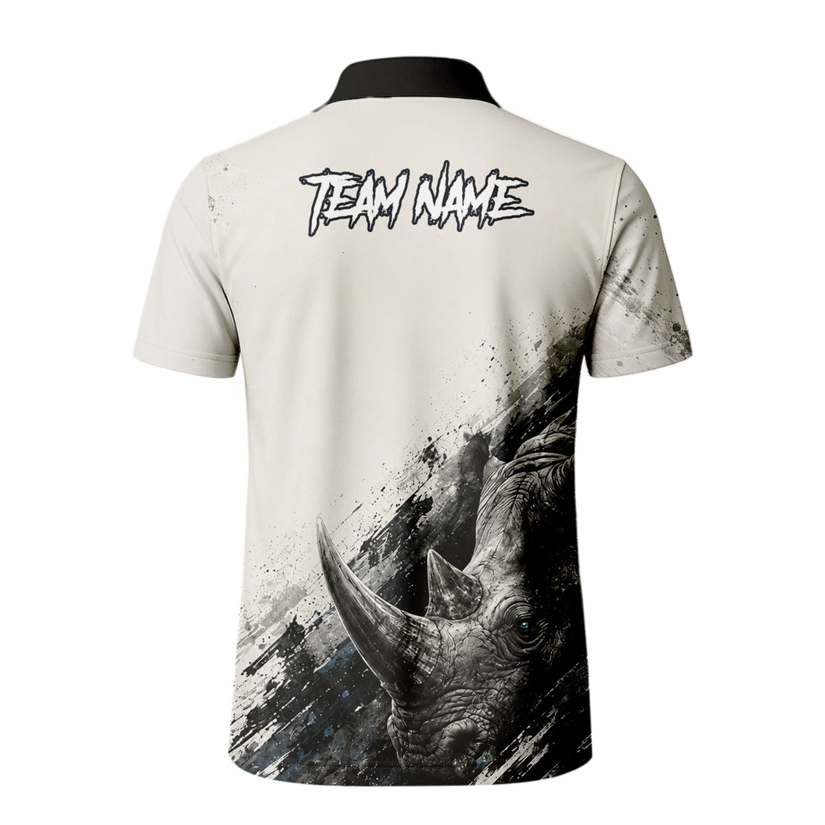 Personalised White Black Grey Rhino Darts Shirt For Men C312