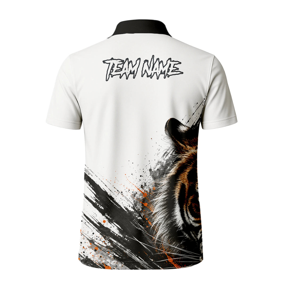 Personalised White Black Orange Tiger Darts Shirt For Men N832