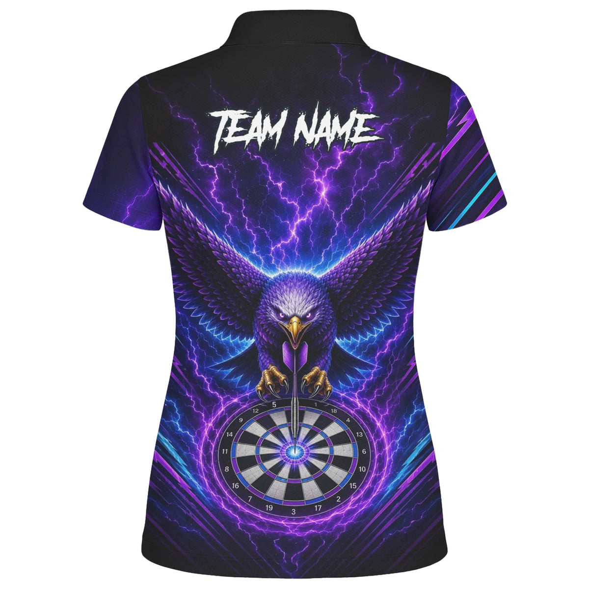Personalised Purple Lightning Eagle Darts Polo Shirt For Women U478