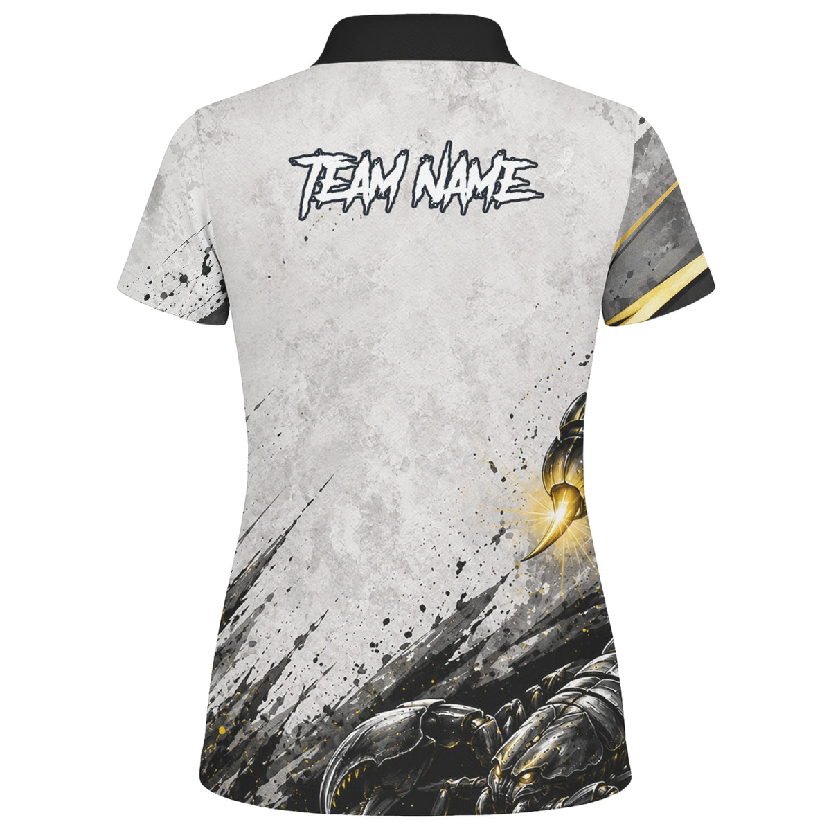 Personalised White Black Gold Scorpion Darts Shirt For Women S226