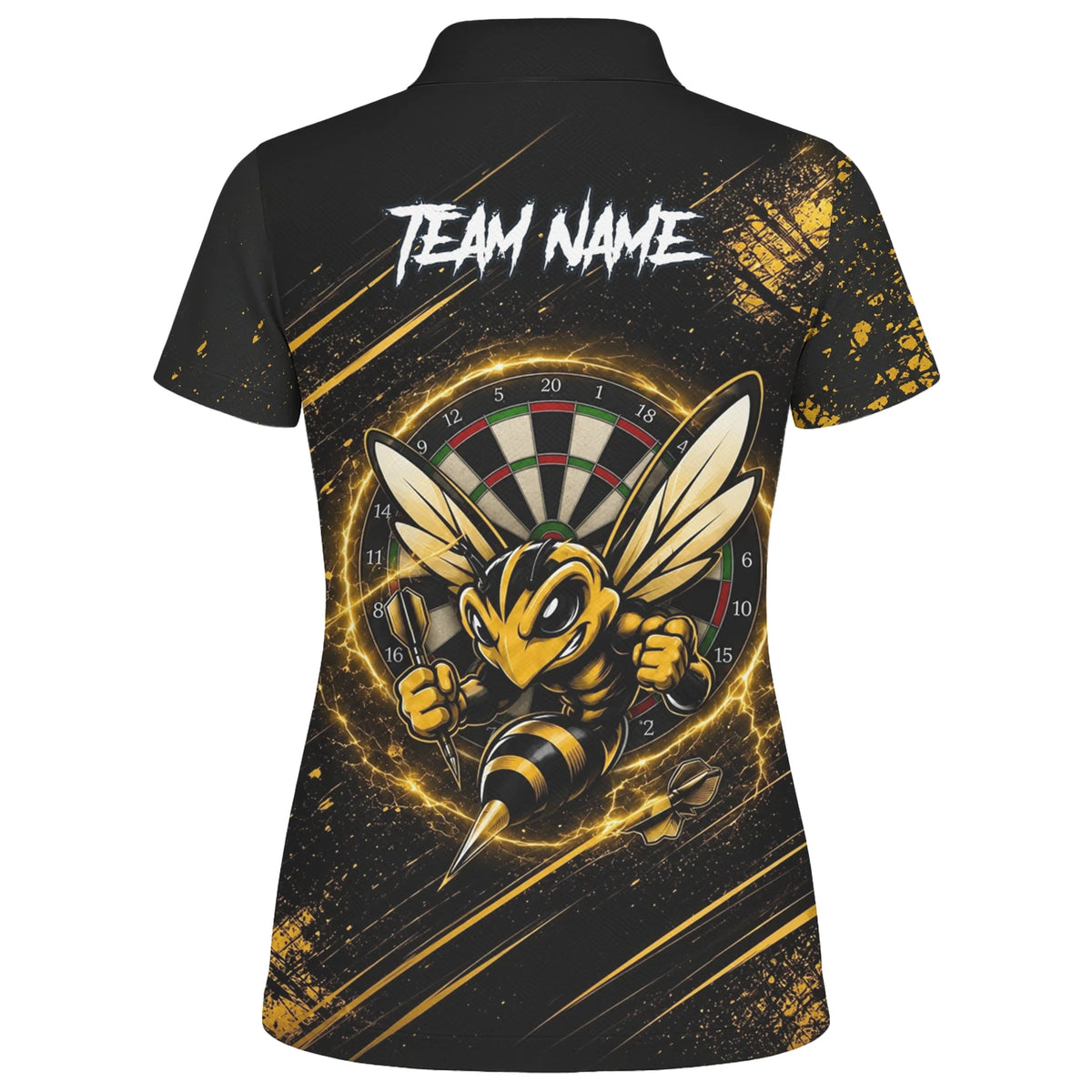 Personalised Black & Gold Bee Dartboard Darts Shirt For Women L410