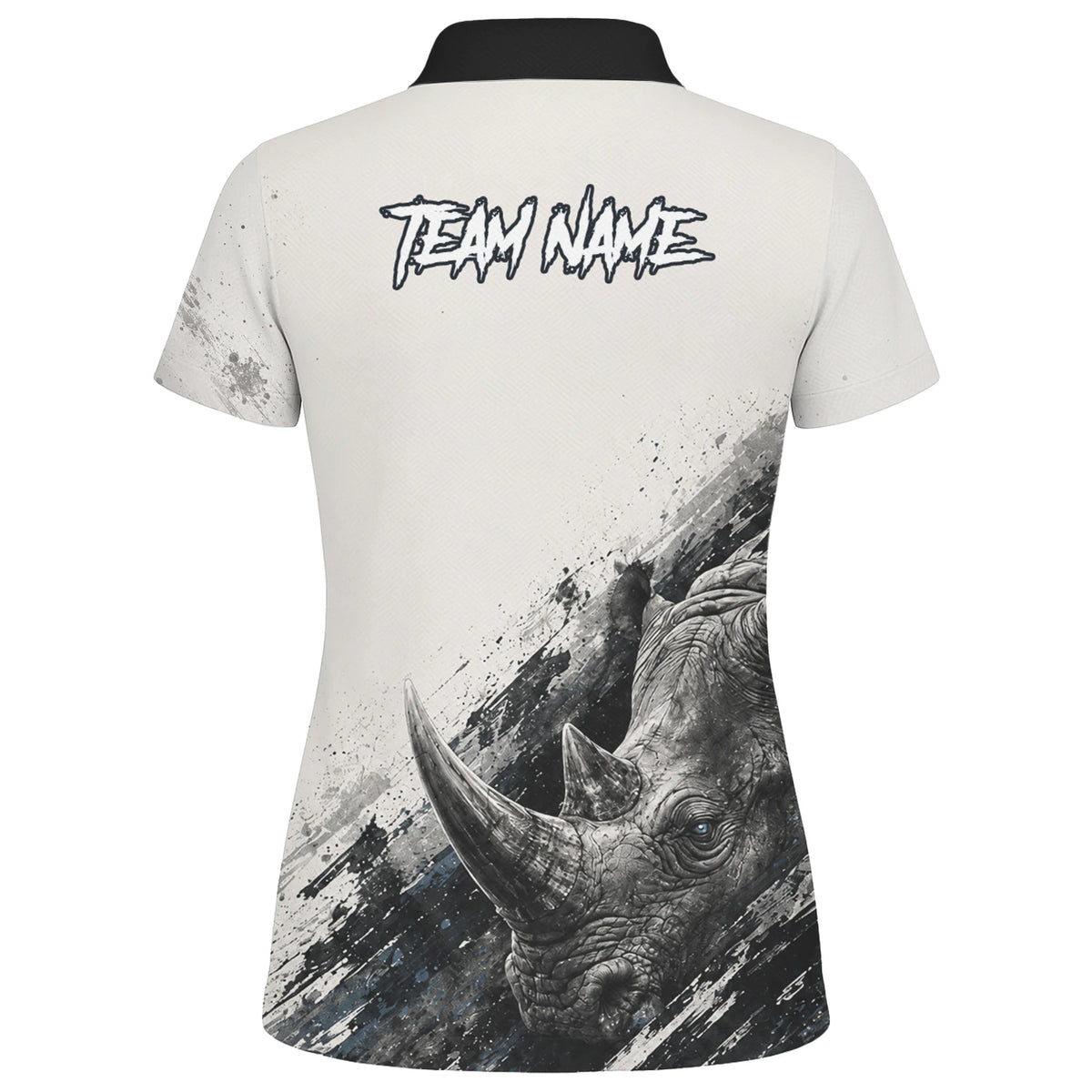 Personalised White Black Grey Rhino Darts Shirt For Women C312