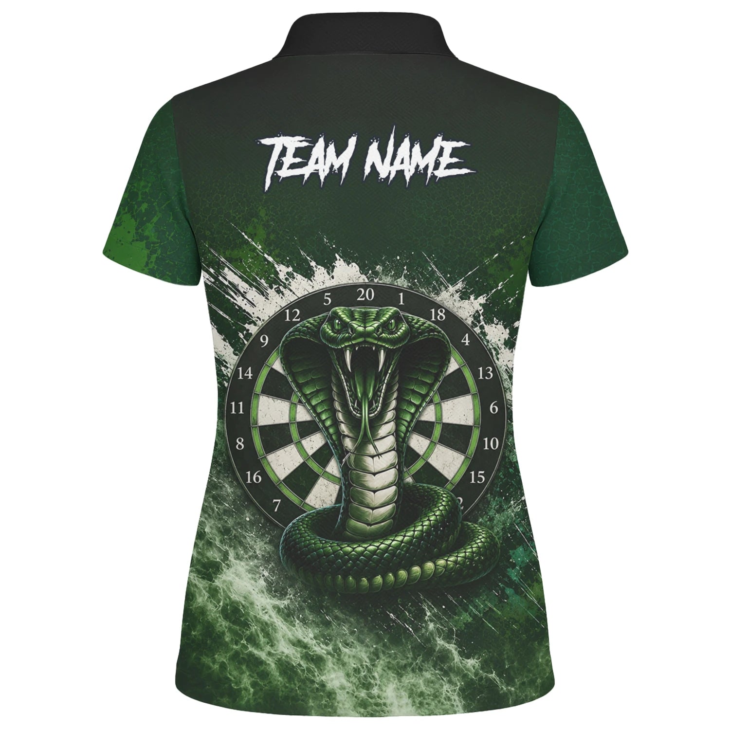 Personalised Green & Black Cobra Dartboard Darts Shirt For Women M244