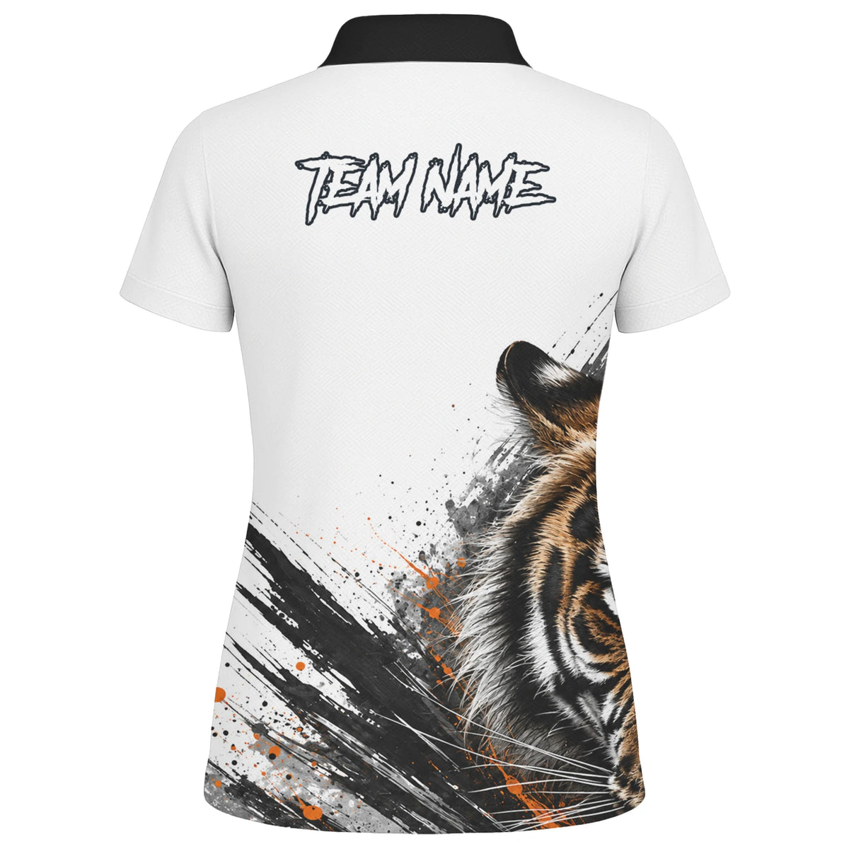 Personalised White Black Orange Tiger Darts Shirt For Women N832