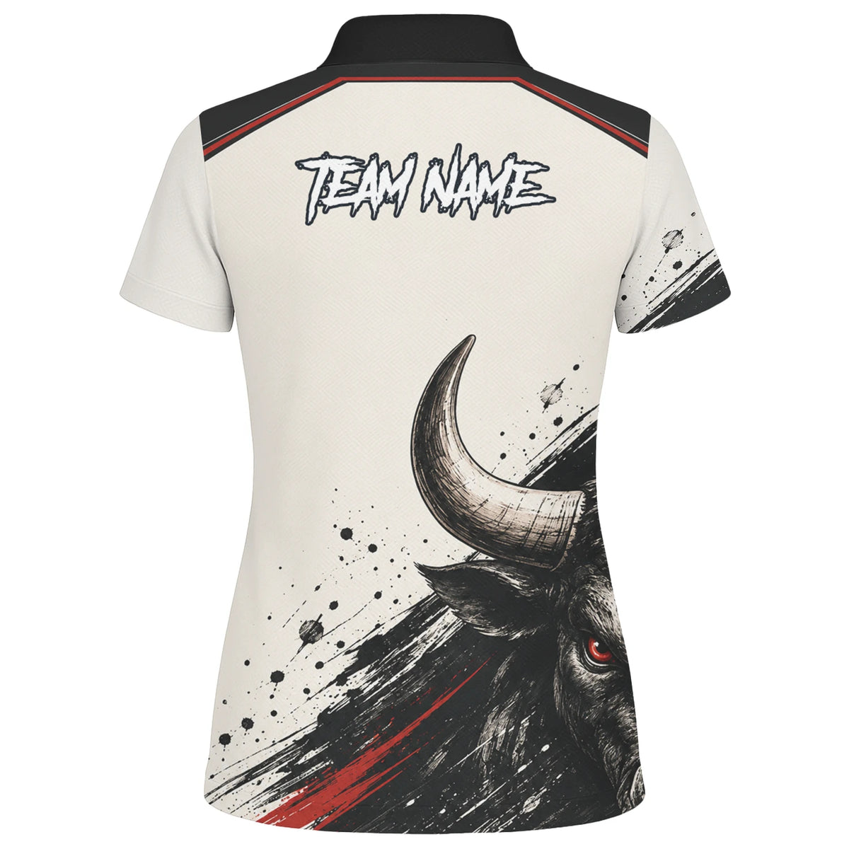 Personalised White Black Red Bull Darts Shirt For Women H473