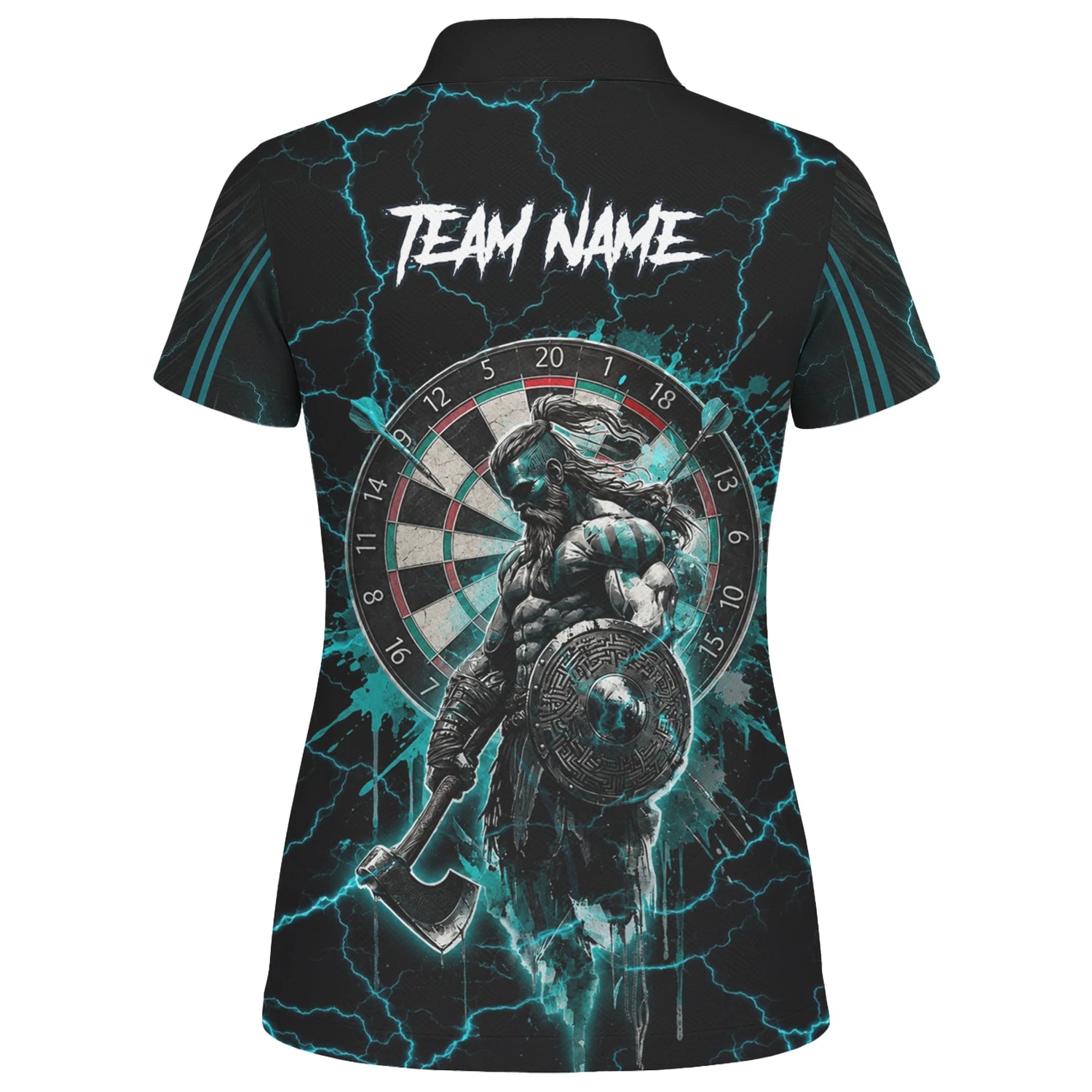 Personalised Teal Lightning Viking Darts Polo Shirt For Women O328