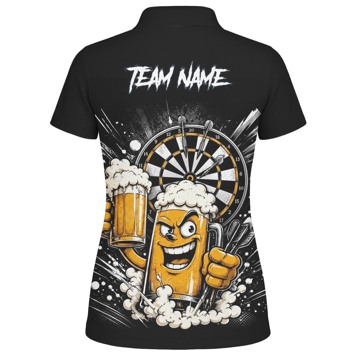 Personalised Beer Mug Darts Polo Shirt For Women S555
