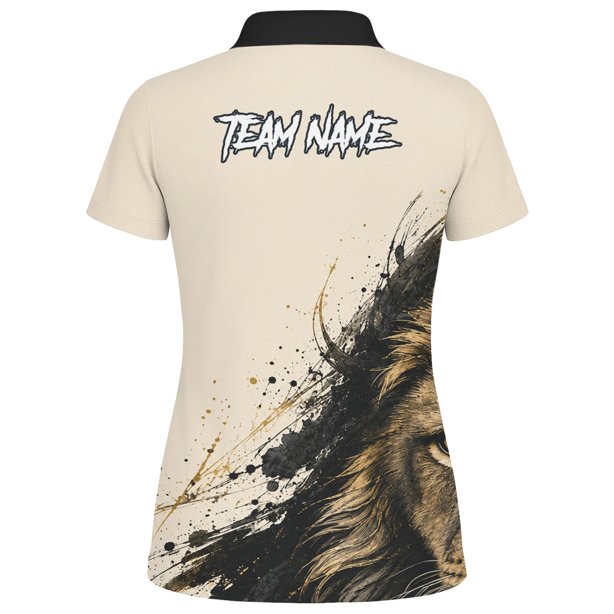 Personalised Cream Black Gold Lion Darts Shirt For Women Q209