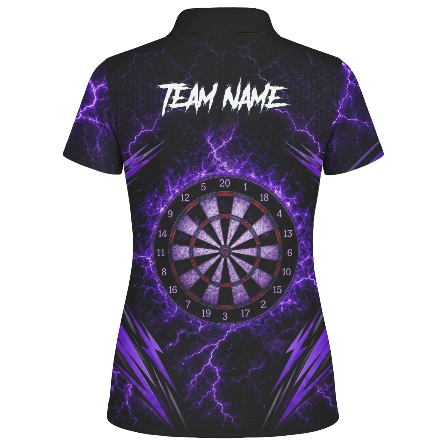 Personalised Black & Purple Lightning Skeleton Hand Darts Shirt For Women H822