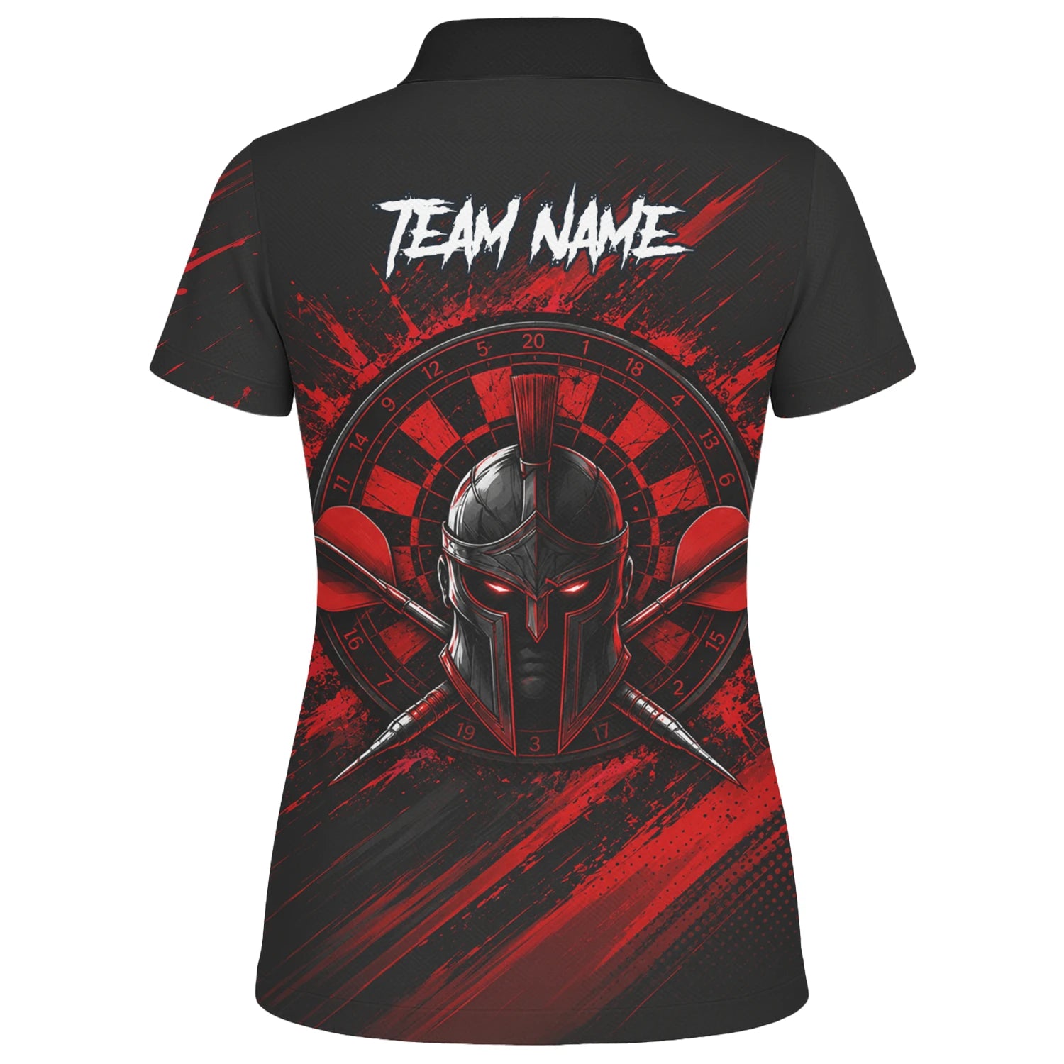 Personalised Red & Black Spartan Darts Polo Shirt For Women W276