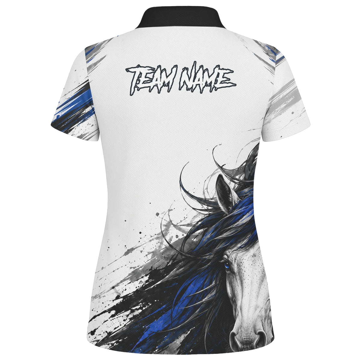 Personalised White Black Blue Rearing Horse Darts Shirt For Women O686