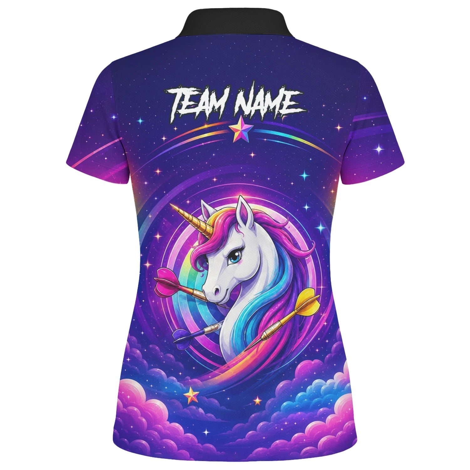 Personalised Purple Rainbow Unicorn Darts Shirt For Women P431