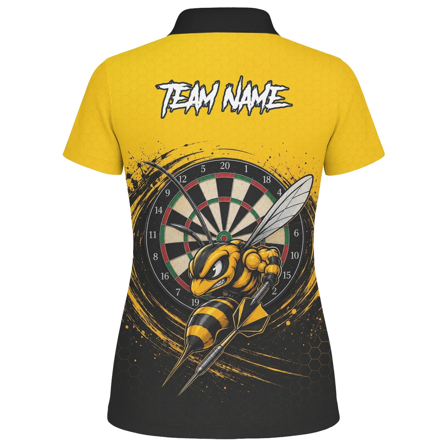 Personalised Yellow & Black Wasp Darts Shirt For Women F032