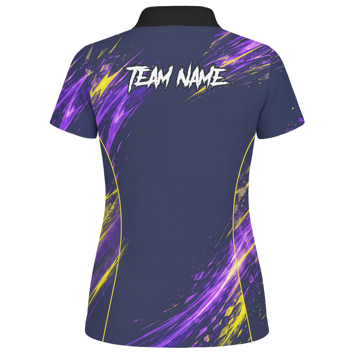 Personalised Navy Purple Yellow Abstract Darts Shirt For Women D517