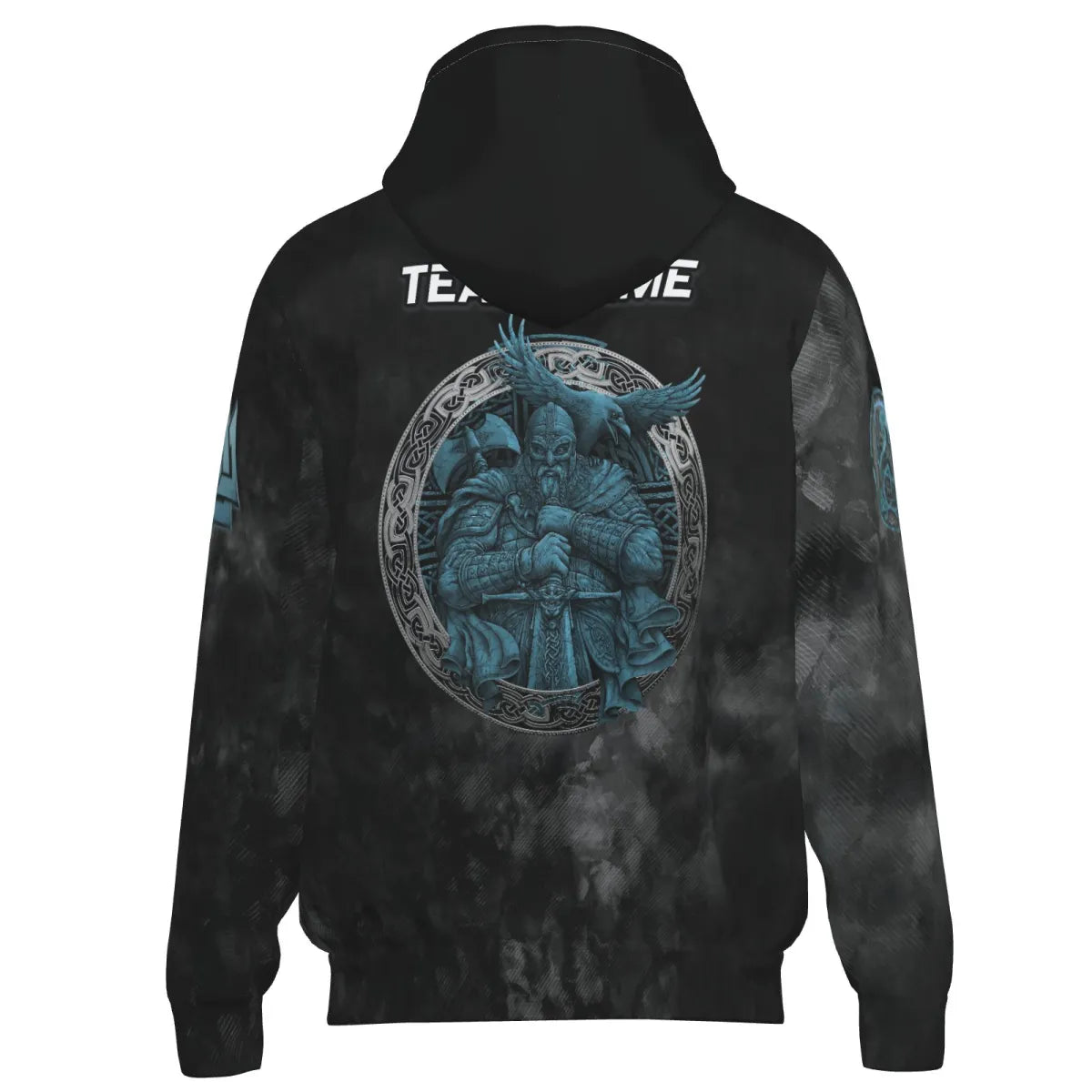 Personalised Viking Raven Dart Jersey Full Zipper For Men Custom Norse Valknut Shirt Teal Black Grey VK3238