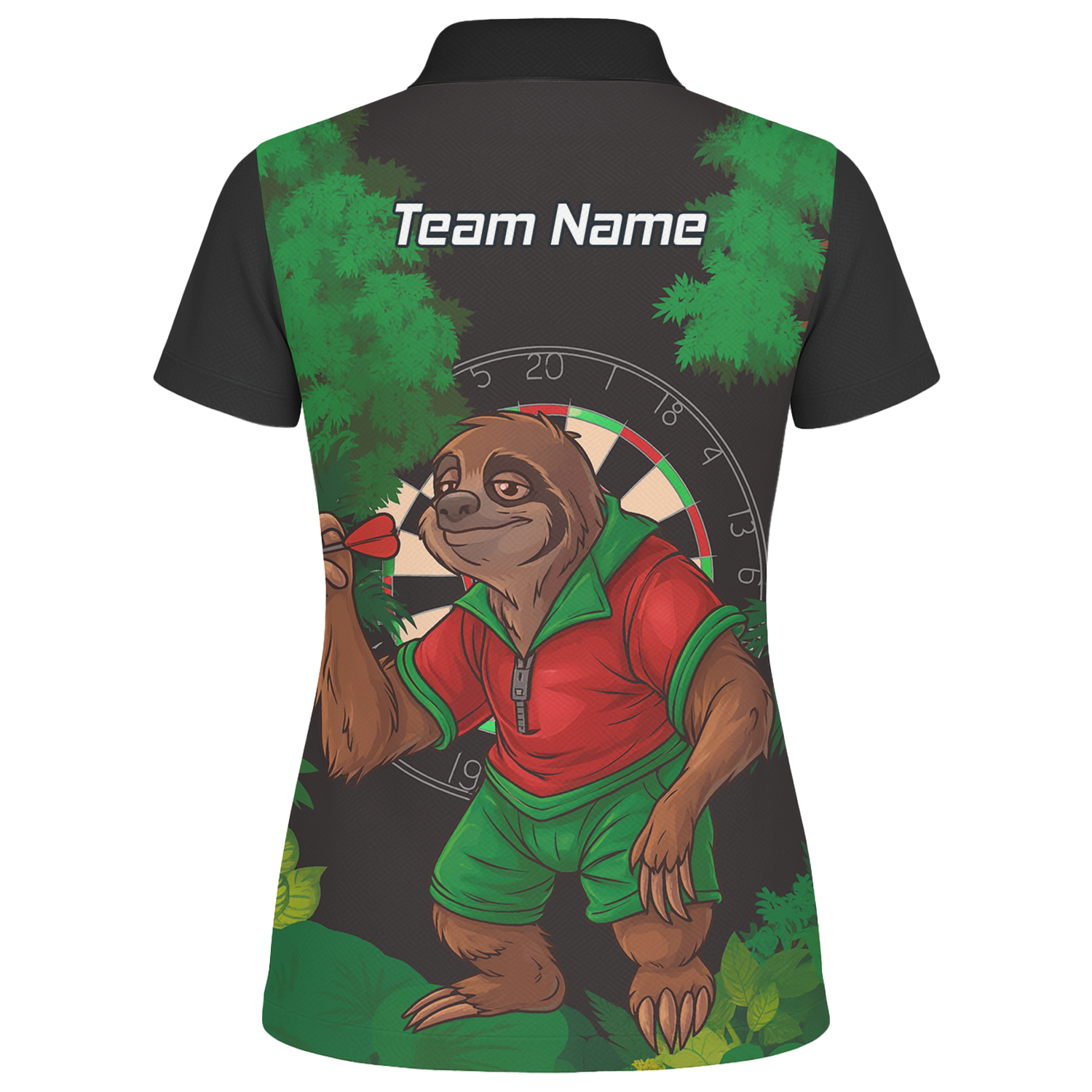 Personalised Sloth Jungle Dart Polo Shirt Black Green Red For Men K9408 additional image 2