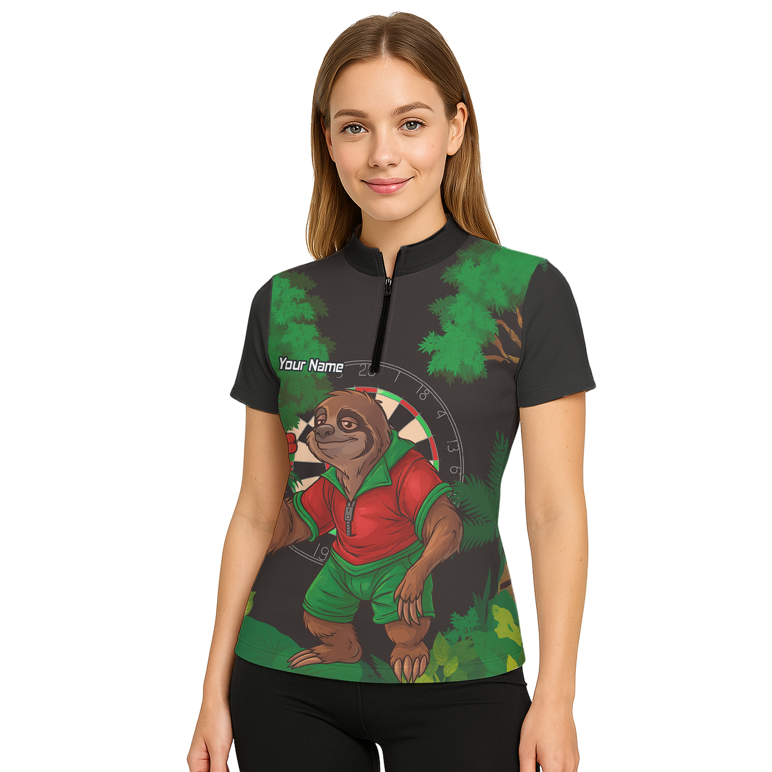 Personalised Sloth Jungle Dart Polo Shirt Black Green Red For Men K9408 additional image 5