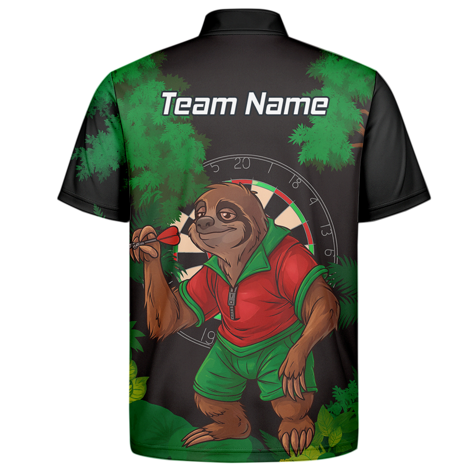 Personalised Sloth Jungle Dart Polo Shirt Black Green Red For Men K9408 additional image 7