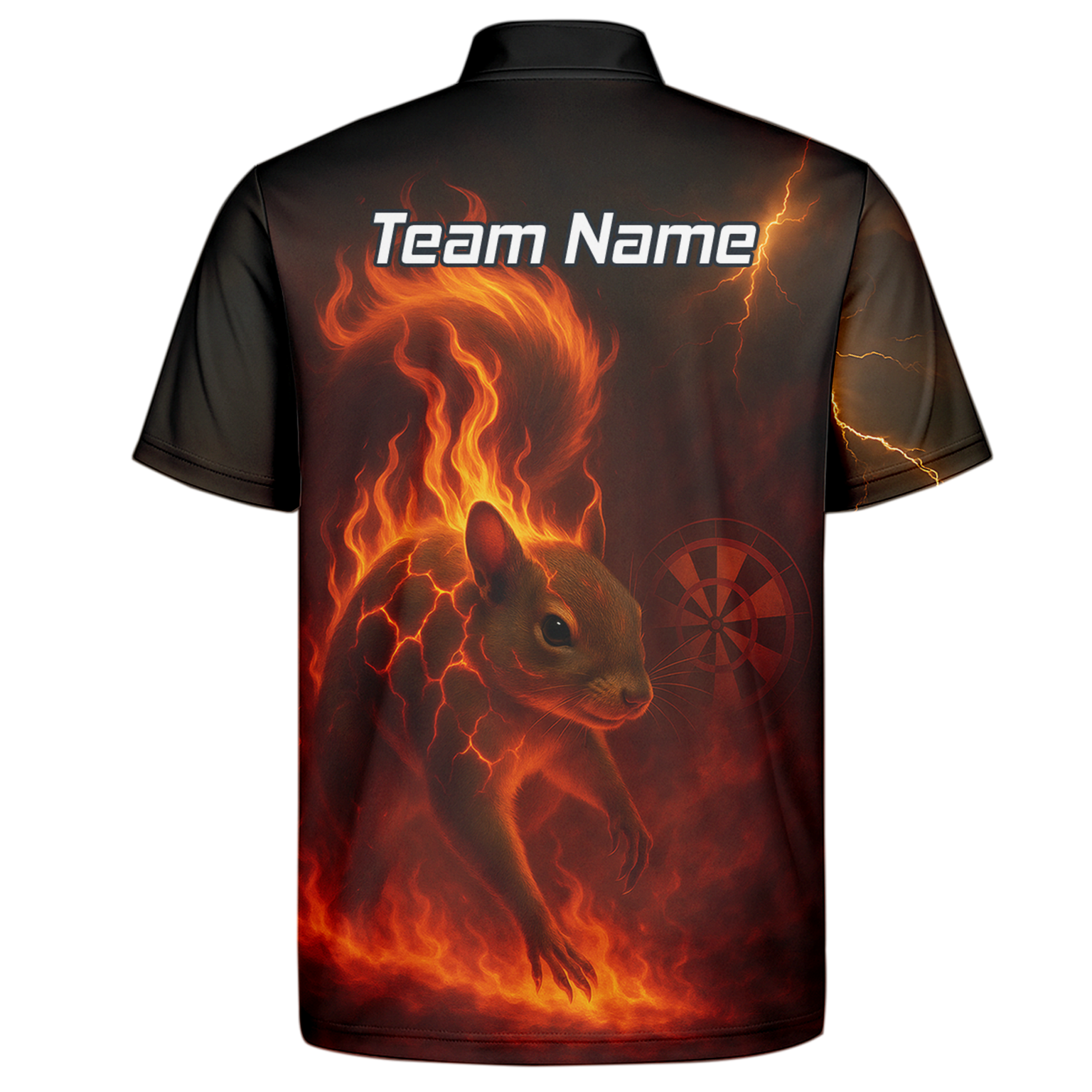 Personalised Flaming Squirrel Dart Polo Shirt Black Red For Men G7659 additional image 7