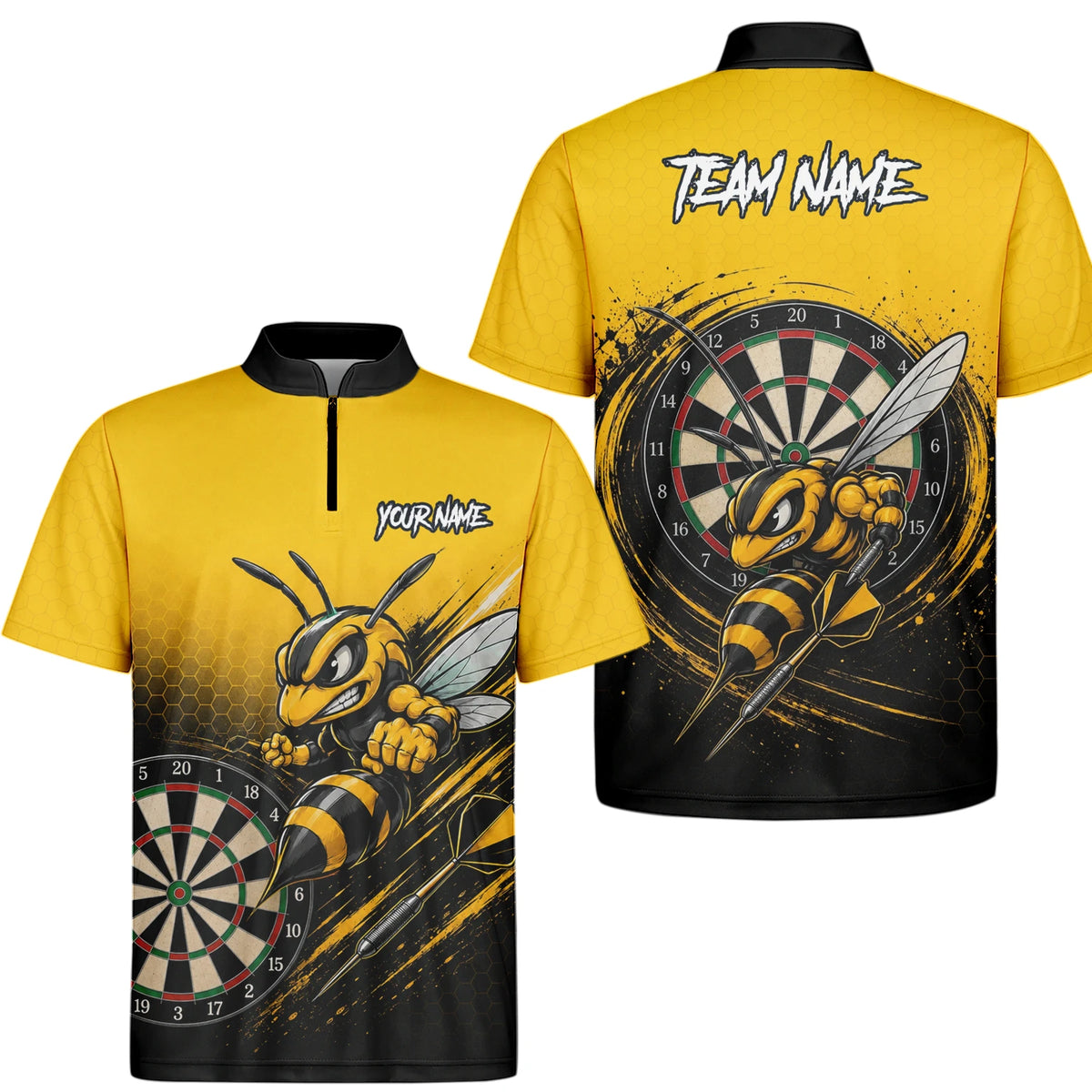 Personalised Yellow & Black Wasp Darts Shirt For Men F032