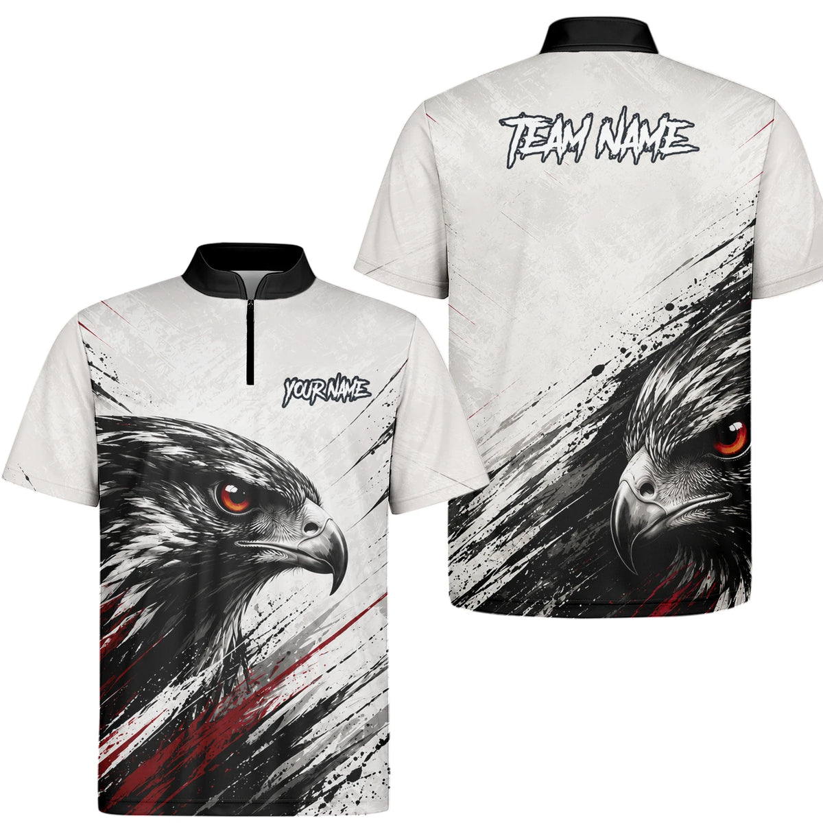 Personalised White Black Red Eagle Darts Shirt For Men Z577