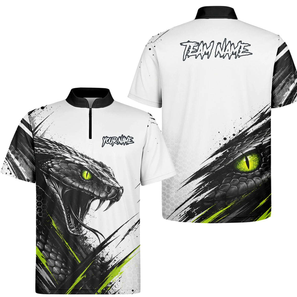 Personalised White Black Green Cobra Darts Shirt For Men I051