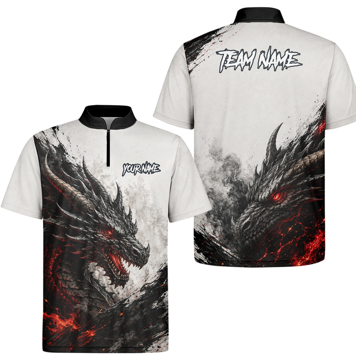 Personalised White Black Red Dragon Darts Shirt For Men Z061