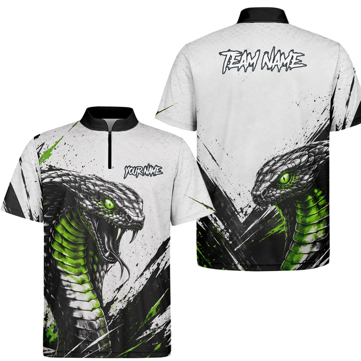 Personalised White Black Green Cobra Darts Shirt For Men A017