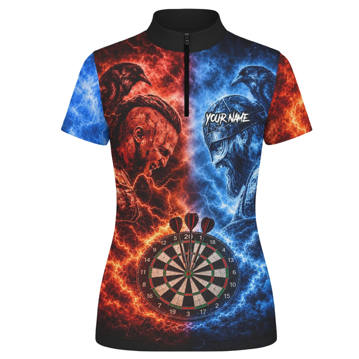 Personalised Red & Blue Viking Darts Shirt For Women I920
