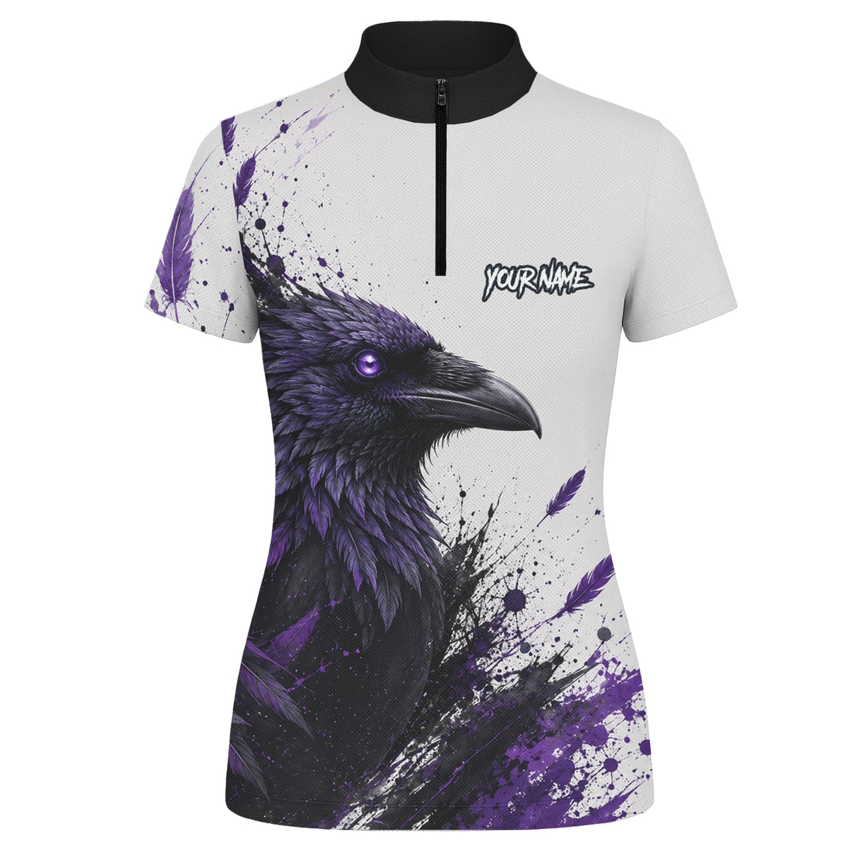 Personalised White Black Purple Raven Darts Shirt For Women Z888