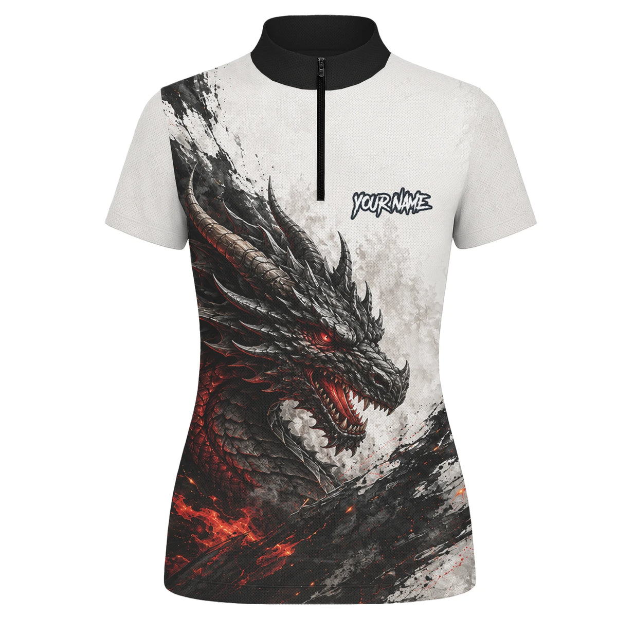 Personalised White Black Red Dragon Darts Shirt For Women Z061