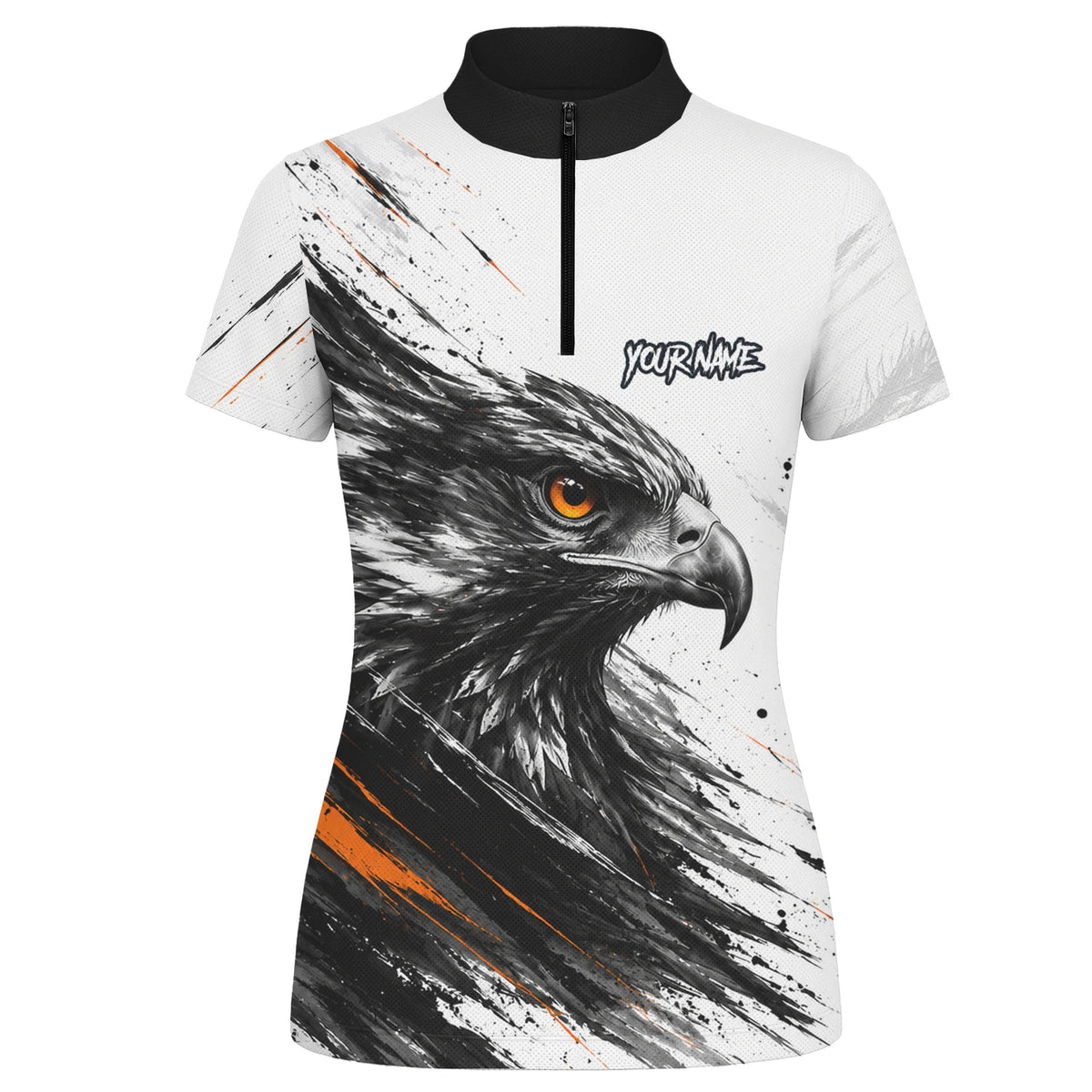 Personalised White Black Orange Eagle Darts Shirt For Women V695