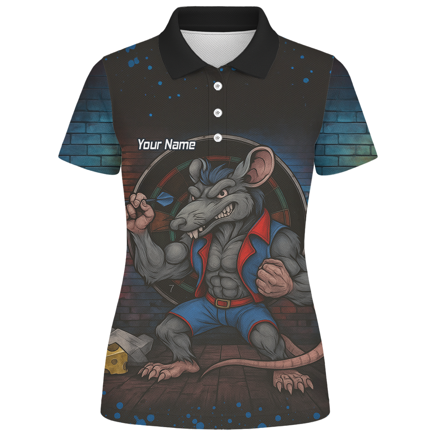 Personalised Fierce Rat Dart Polo Shirt Black Blue Red For Men S3305 additional image 1