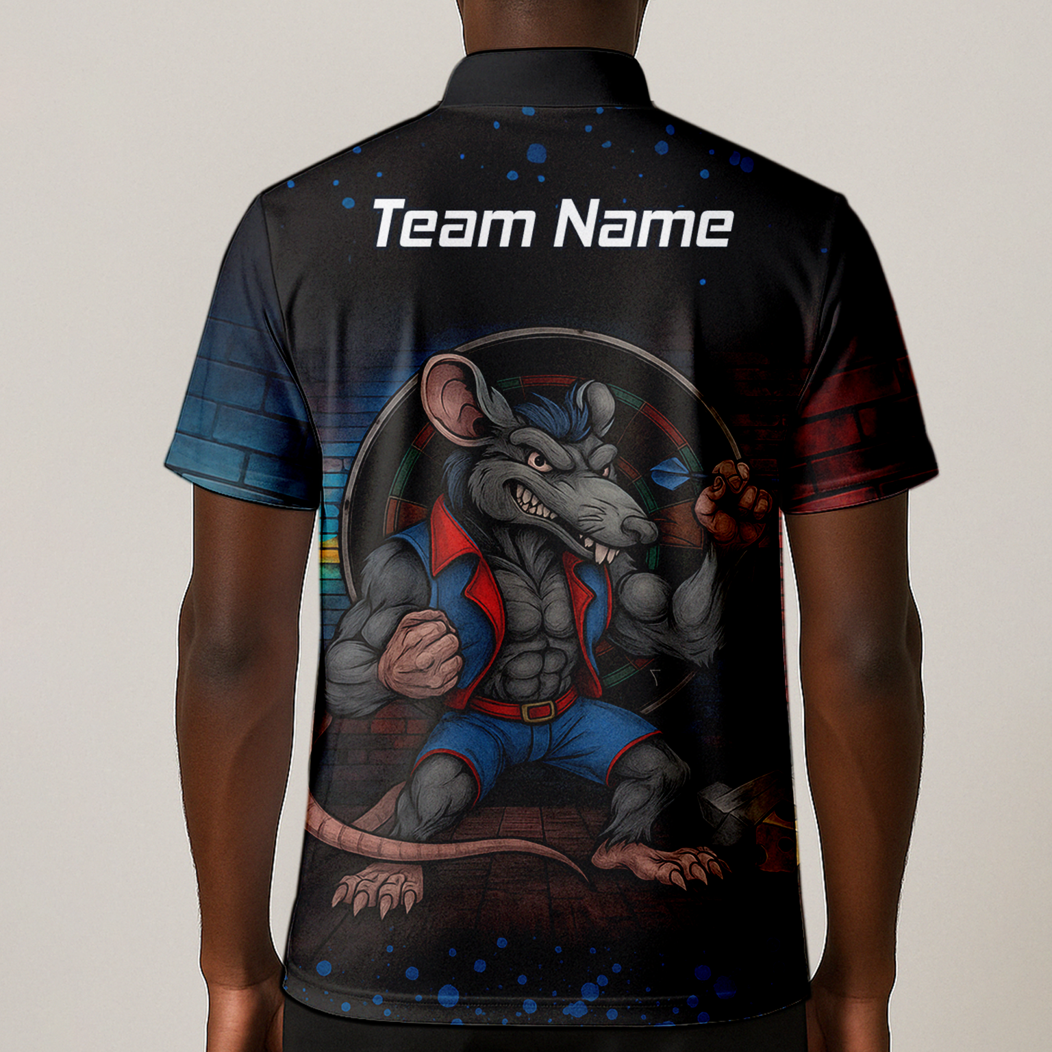 Personalised Fierce Rat Dart Polo Shirt Black Blue Red For Men S3305 additional image 1