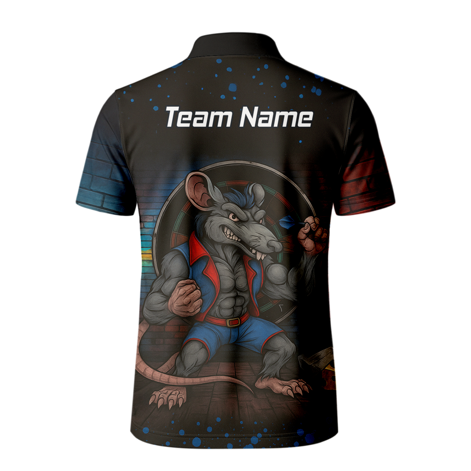 Personalised Fierce Rat Dart Polo Shirt Black Blue Red For Men S3305 additional image 3